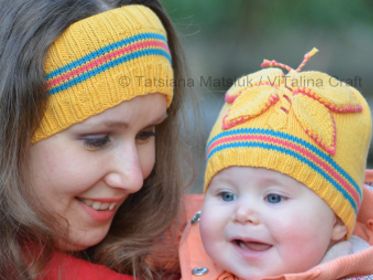 Spring Butterfly Baby Hat and Headband 010
